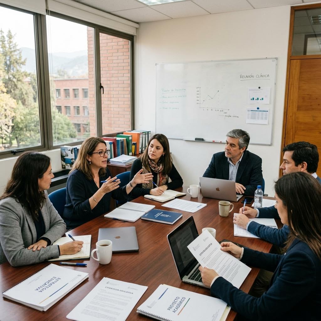 Sala de clases universitaria — gestión de personas en educación